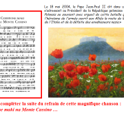Peux tu compléter la suite du refrain de cette magnifique chanson : czerwone maki na Monte Cassino …