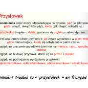 Comment traduis tu « przysłówek » en français ?