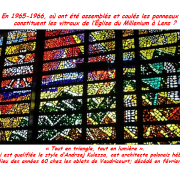 En 1965-1966, où ont été assemblés et coulés les panneaux qui constituent les vitraux de l’Église du Millenium à Lens ?